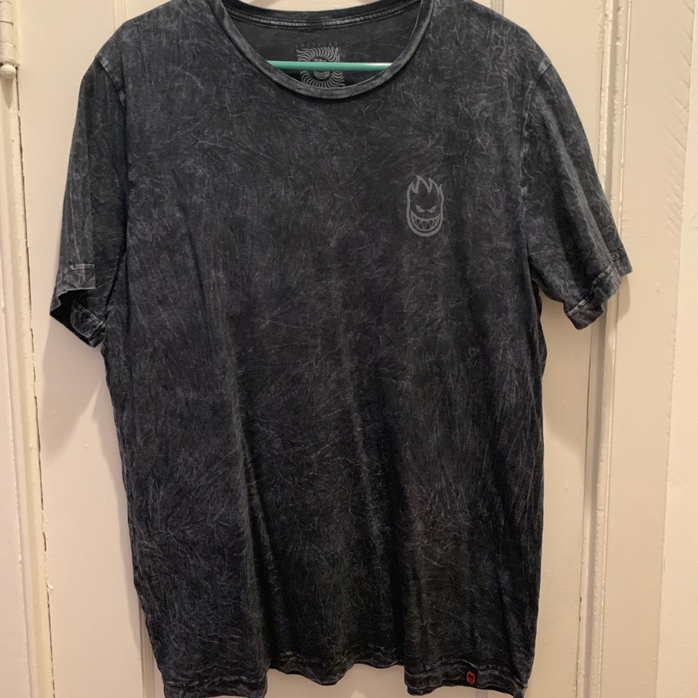 Spitfire Wheels Distressed Dyed Tee. Size L.